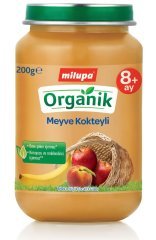 Milupa Organik Kavanoz Maması Meyve Kokteyli 200 gr 8 + Ay