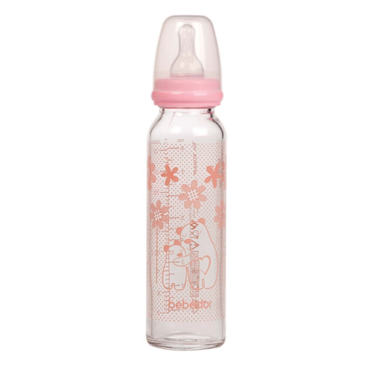 Bebedor 41302 Isıya Dirençli Cam Biberon 3+ Ay 240 ml Pembe