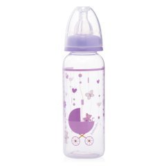 Bebedor 24302 Desenli PP Biberon Orta Akış 3+ Ay 250 ml Mor