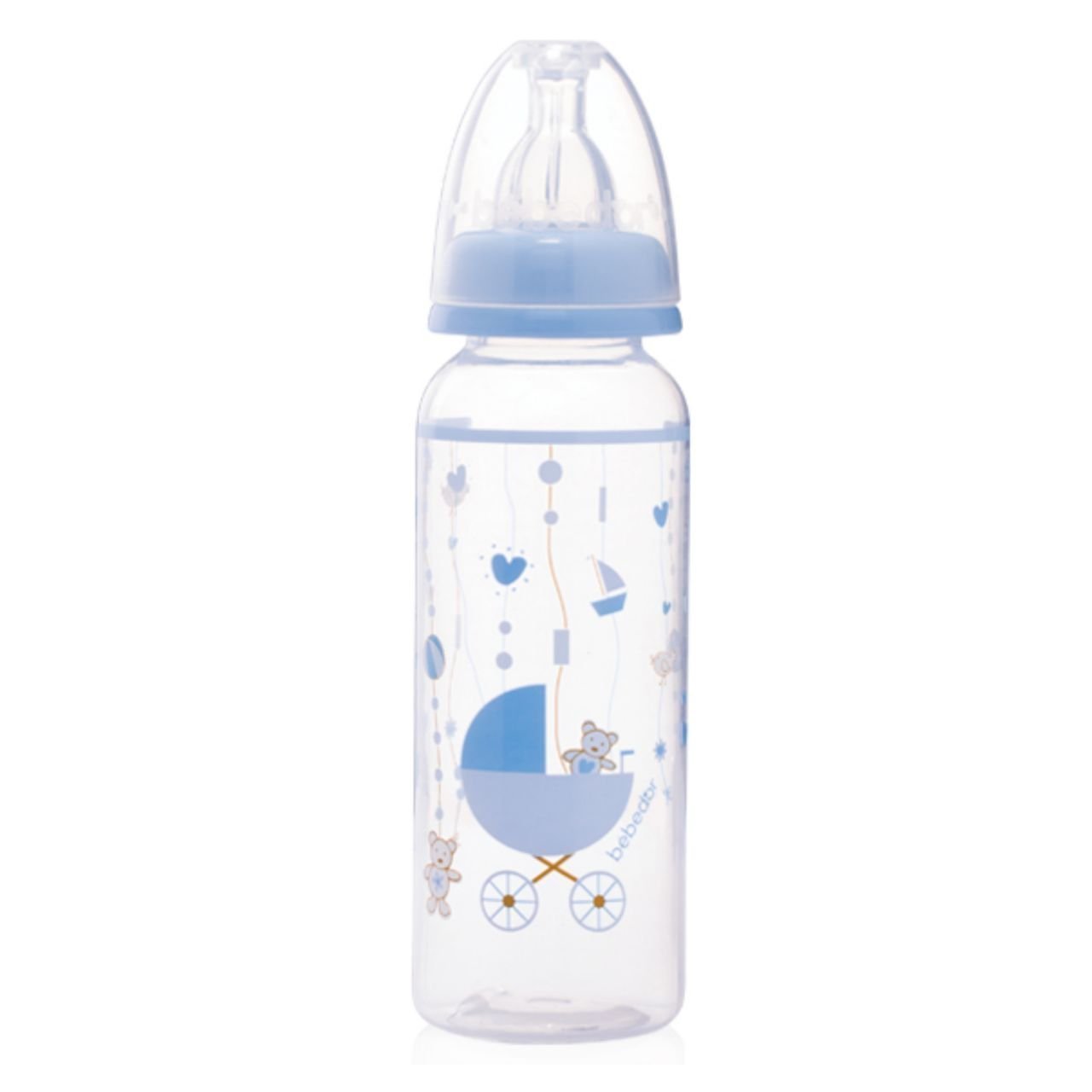 Bebedor 24302 Desenli PP Biberon Orta Akış 3+ Ay 250 ml Mavi