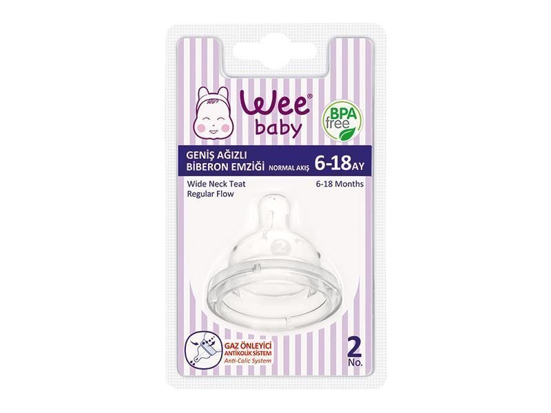 Wee Baby 853 Silikon Geniş Ağızlı No:2 6-18 Ay Biberon Emziği