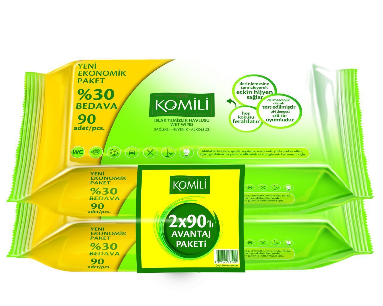 Komili Islak Havlu 2 x 90 Adet
