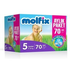 Molfix Comfort Fix No:5 Junior 70 Adet Aylık Paket Bebek Bezi