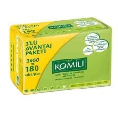 Komili Islak Mendil 3'lü Avantaj Paketi180 Adet (3x60)