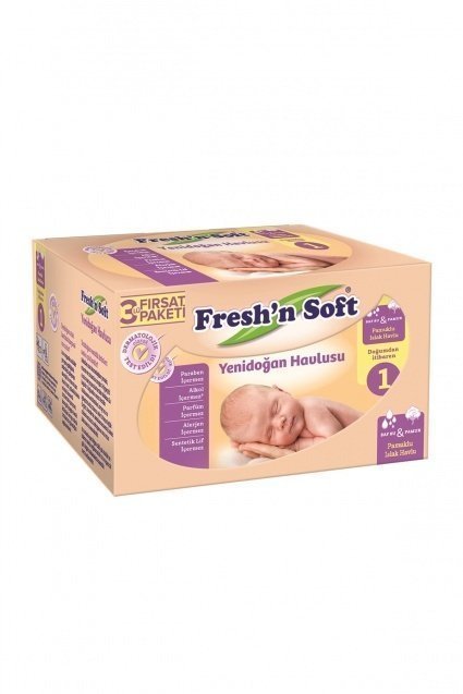 Fresh'n Soft Yenidoğan Bebek Havlusu 3'lü Paket 120 Yaprak