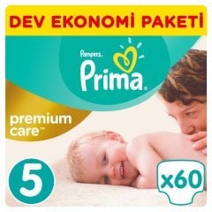 Prima Premium Care 5 Beden Junior Dev Ekonomi 60 Adet Bebek Bezi