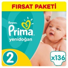Prima Yeni Bebek Fırsat Paketi 2 Beden 136 Adet