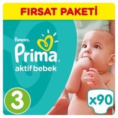 Prima Aktif Bebek Fırsat Paketi 3 Beden 90 Adet