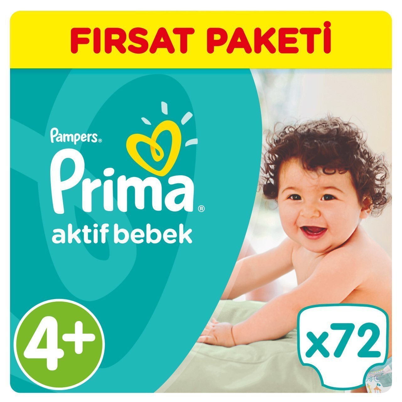 Prima Bebek Bezi Aktif Bebek Fırsat Paketi 4+ Beden 72 Adet