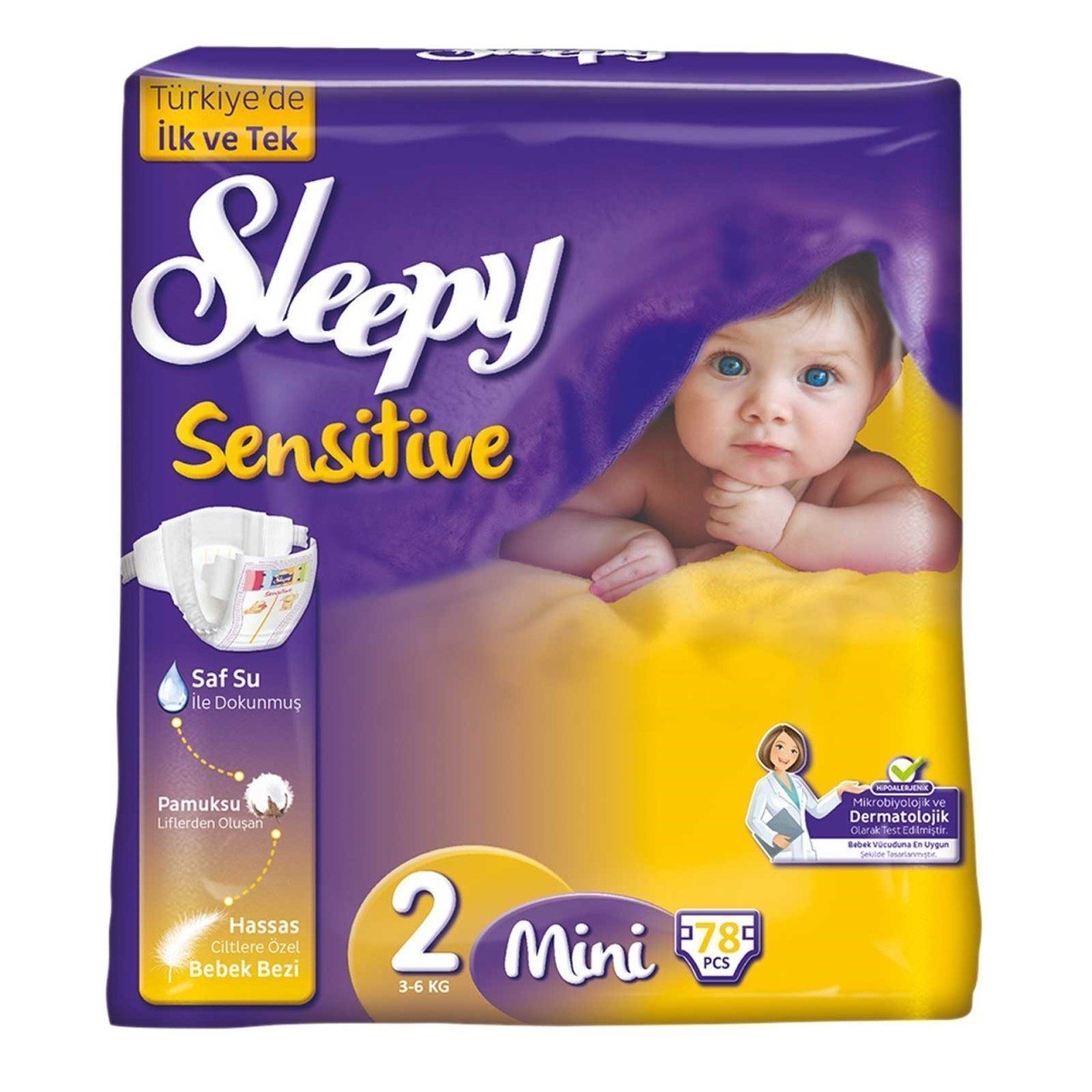 Sleepy Sensitive No:2 Mini 78 Adet Bebek Bezi