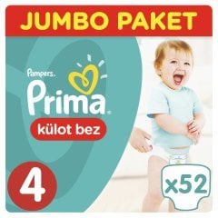 Prima Külot Bebek Bezi Jumbo Paket 4 Beden 52 Adet