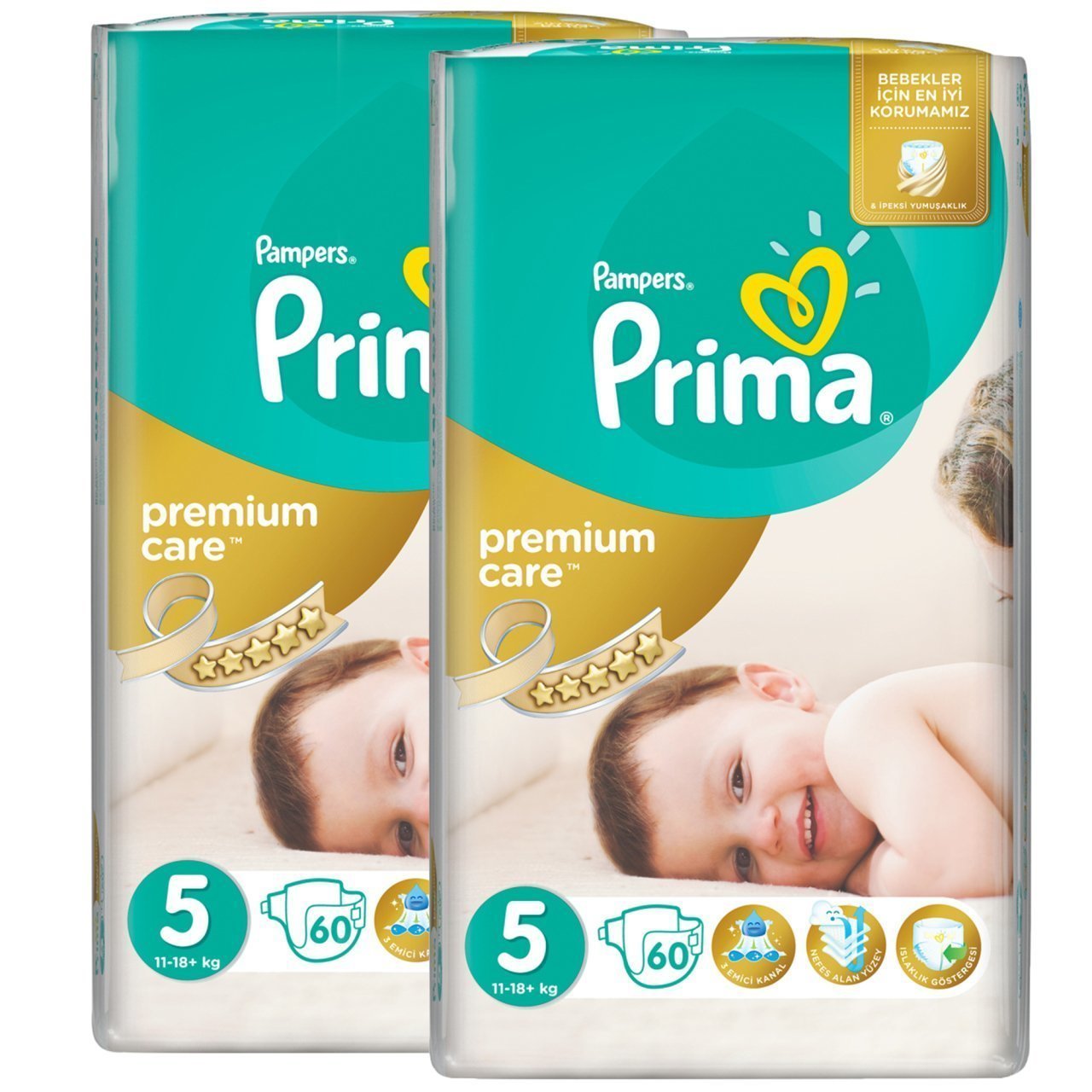 Prima Premium Care No:5 Bebek Bezi 2’li Dev Ekonomi Paketi 120 Adet