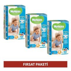 Huggies Bebek Bezi Maxi No:4 Erkek Bebek 120 Adet
