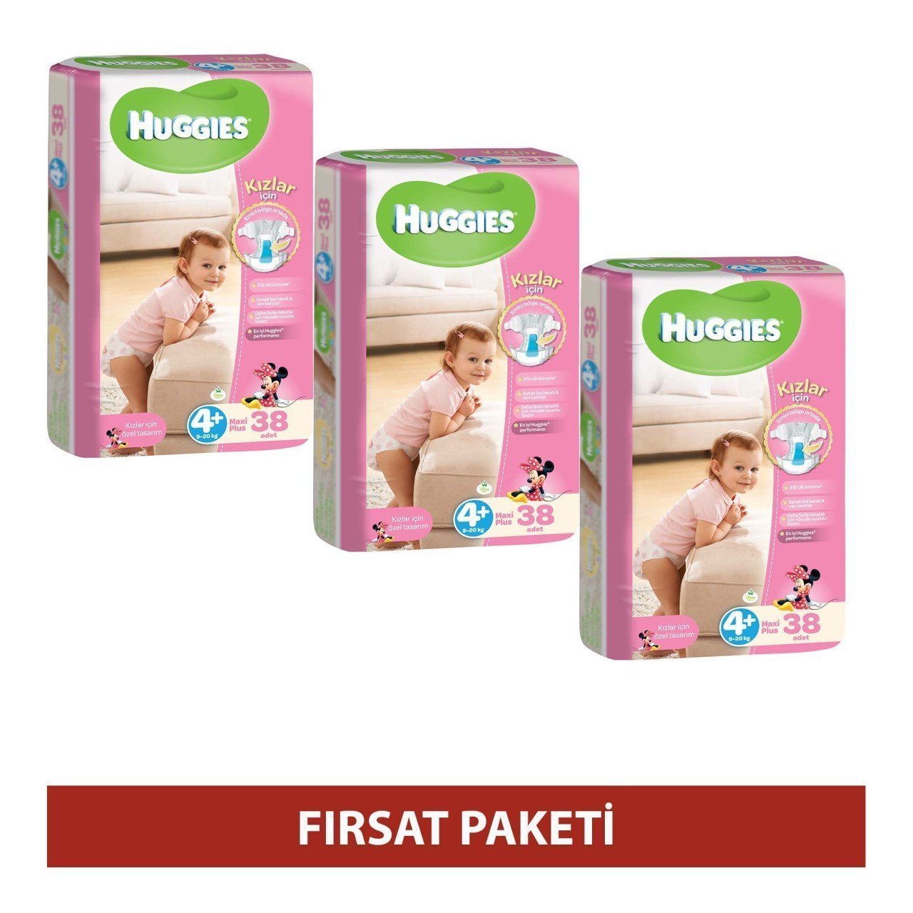 Huggies Bebek Bezi Maxi Plus Kız Bebek 114 Adet