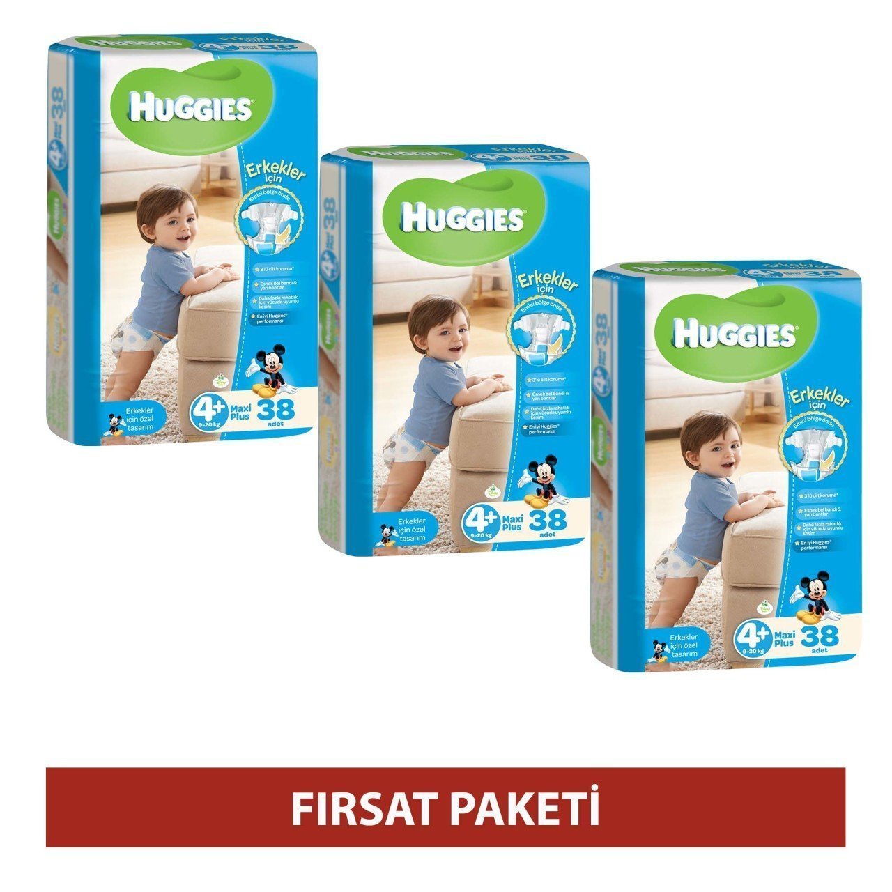 Huggies Bebek Bezi Maxi Plus Erkek Bebek 114 Adet