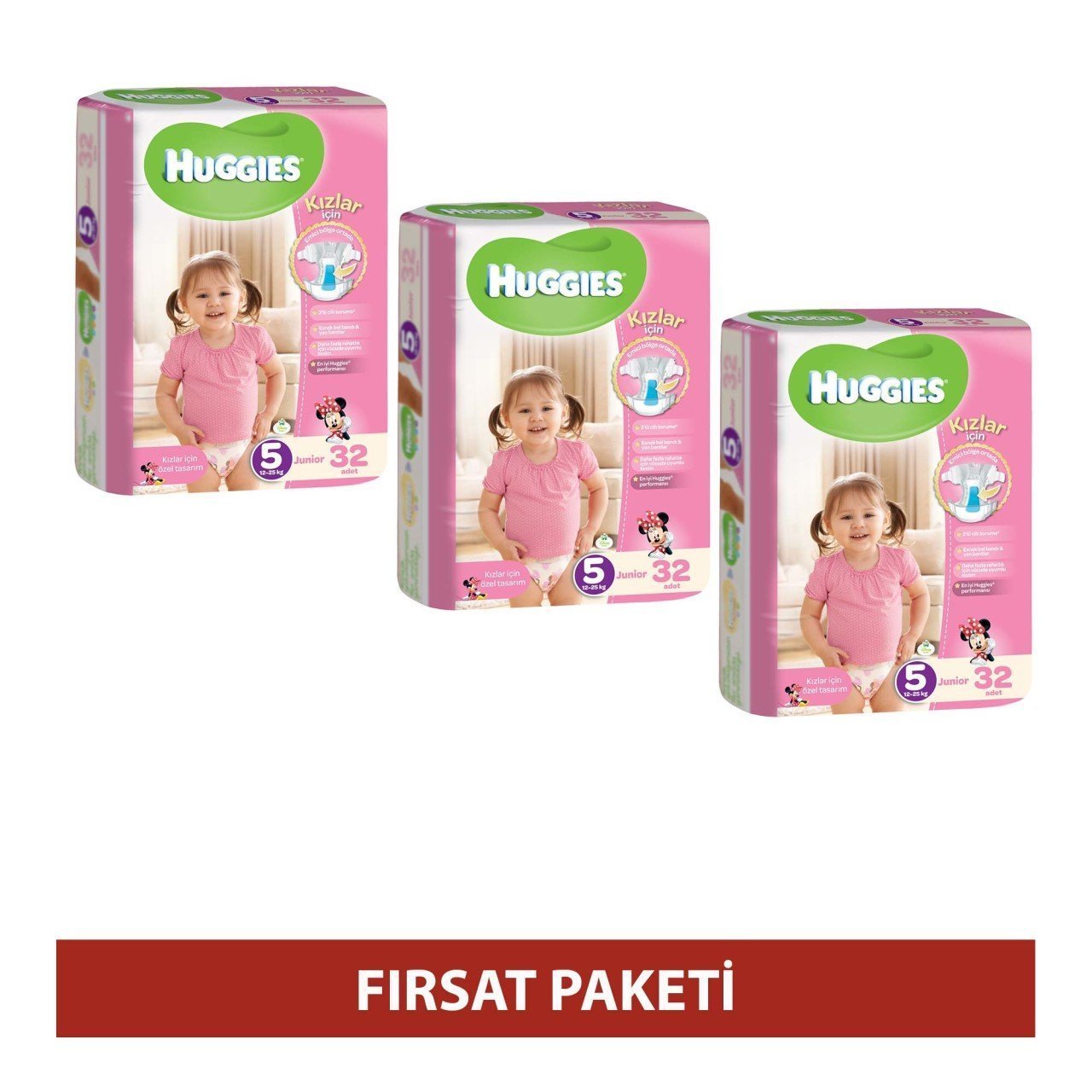 Huggies Bebek Bezi Junior No:5 Kız Bebek 96 Adet