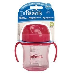 Dr. Brown's 61001 Yumuşak Uçlu Alıştırma Bardağı 6+ Ay 180 ml Pembe