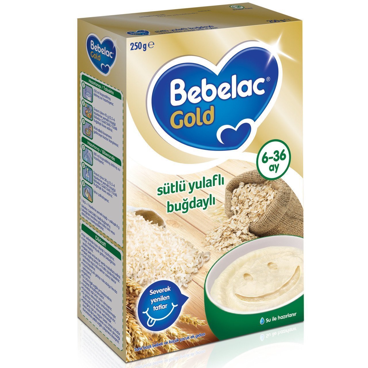 Bebelac Gold Kaşık Maması Sütlü Yulaflı Buğdaylı 250 gr