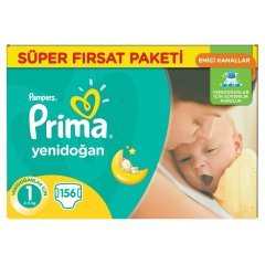Prima Bebek Bezi Yenidoğan Süper Fırsat Paketi 1 Beden 156 Adet