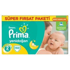 Prima Bebek Bezi Yenidoğan Süper Fırsat Paketi 2 Beden 152 Adet
