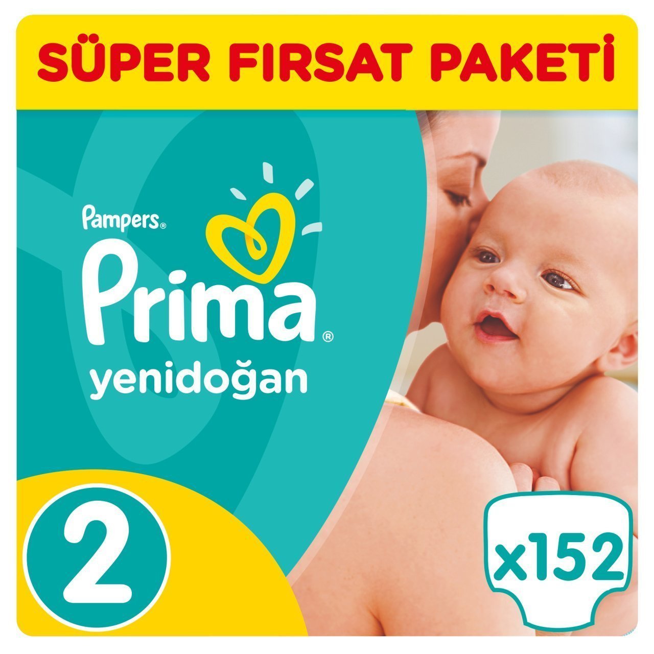 Prima Bebek Bezi Yenidoğan Süper Fırsat Paketi 2 Beden 152 Adet