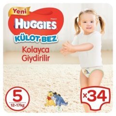 Huggies Külot Bebek Bezi Jumbo Paket 5 Beden 34 Adet