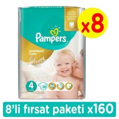 Prima Premium Care Maxi Bebek Bezi 4 Beden Fırsat Paketi 160 Adet