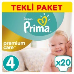 Prima Premium Care Bebek Bezi Tekli Paket 4 Beden 20 Adet