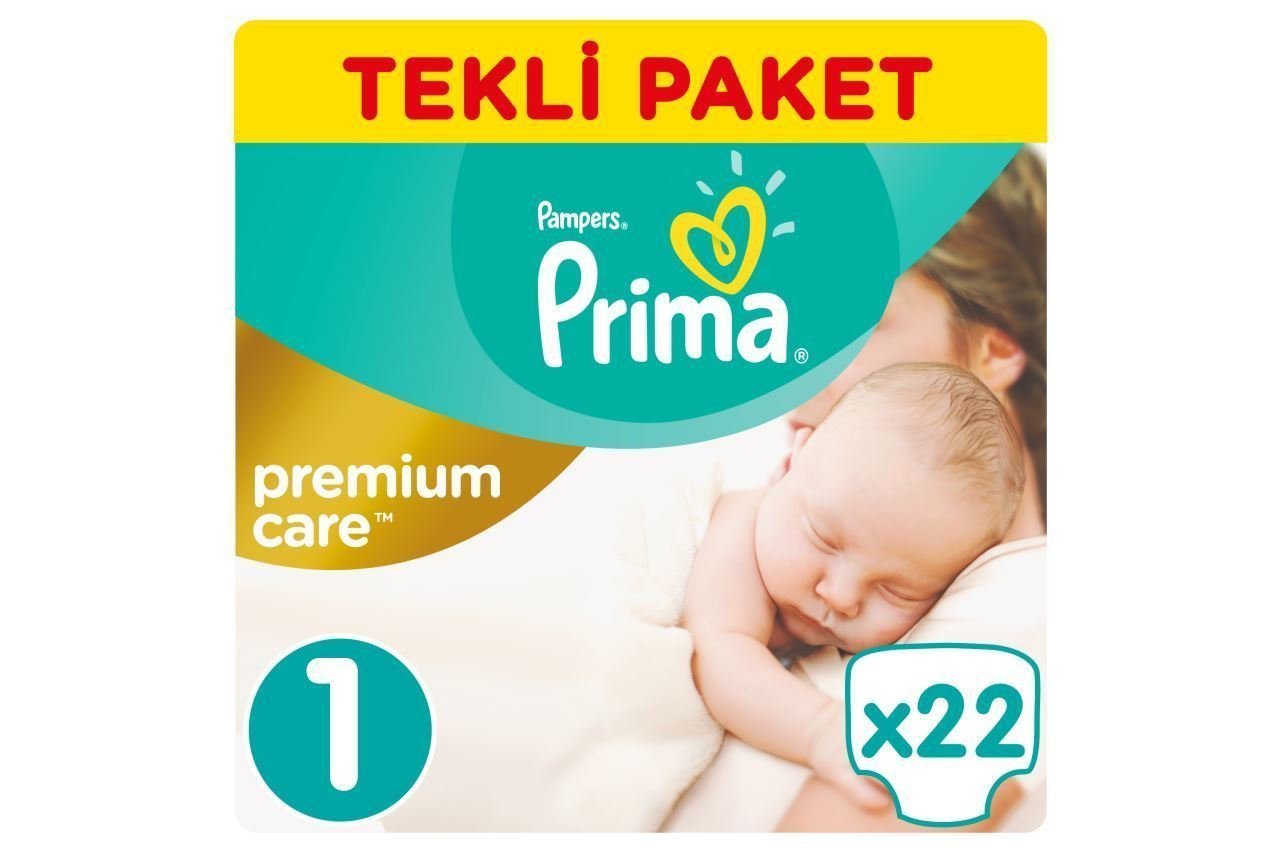 Prima Premium Care Bebek Bezi Tekli Paket 1 Beden 22 Adet