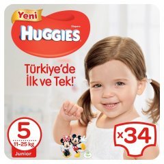 Huggies Bebek Bezi Jumbo Paket 5 Beden 34 Adet