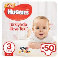 Huggies Bebek Bezi Jumbo Paket 3 Beden 50 Adet