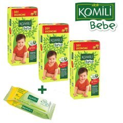 Komili Dev Ekonomik Fırsat Paketi 4 Beden Maxi 180 Adet + Islak Mendil Hediye