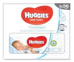 Huggies Yenidoğan Islak Havlu 3 x 56 Yaprak