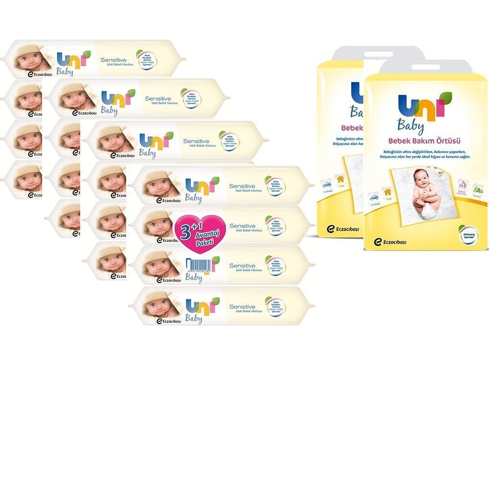 Uni Baby Sensitive Islak Bebek Havlusu 16 Adet + Bakım Örtüsü 20 Adet