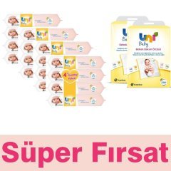 Uni Baby Cream Islak Bebek Havlusu 16 Adet + Bakım Örtüsü 20 Adet