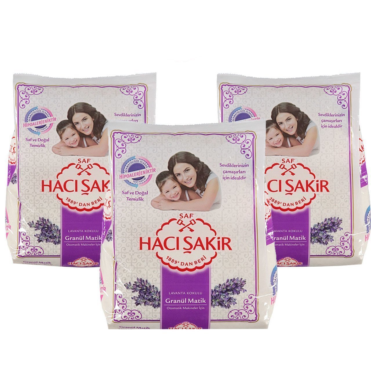 Hacı Şakir Granül Matik Lavanta Kokulu 1500 gr x 3 Adet