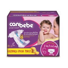 Canbebe Aylık Paket Bebek Bezi 15+ kg No:6 Extra Large 44 Adet