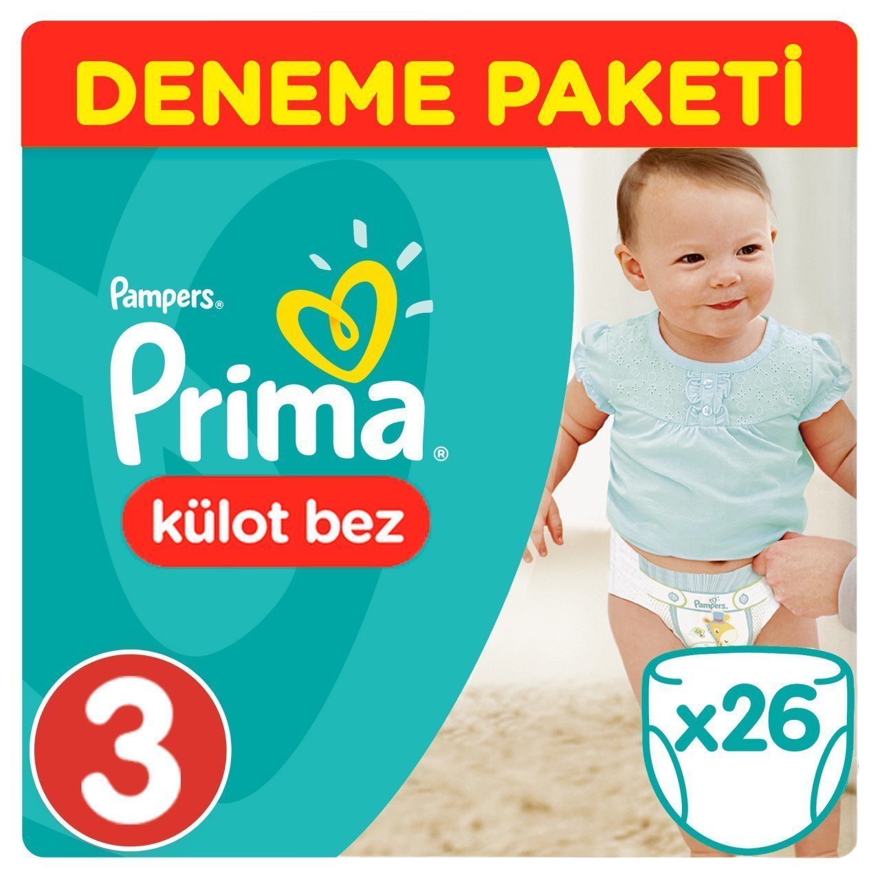 Prima Külot Bebek Bezi Deneme Paketi 3 Beden 26 Adet