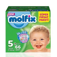 Molfix Süper Fırsat Paketi 5 Beden Junior 66 Adet