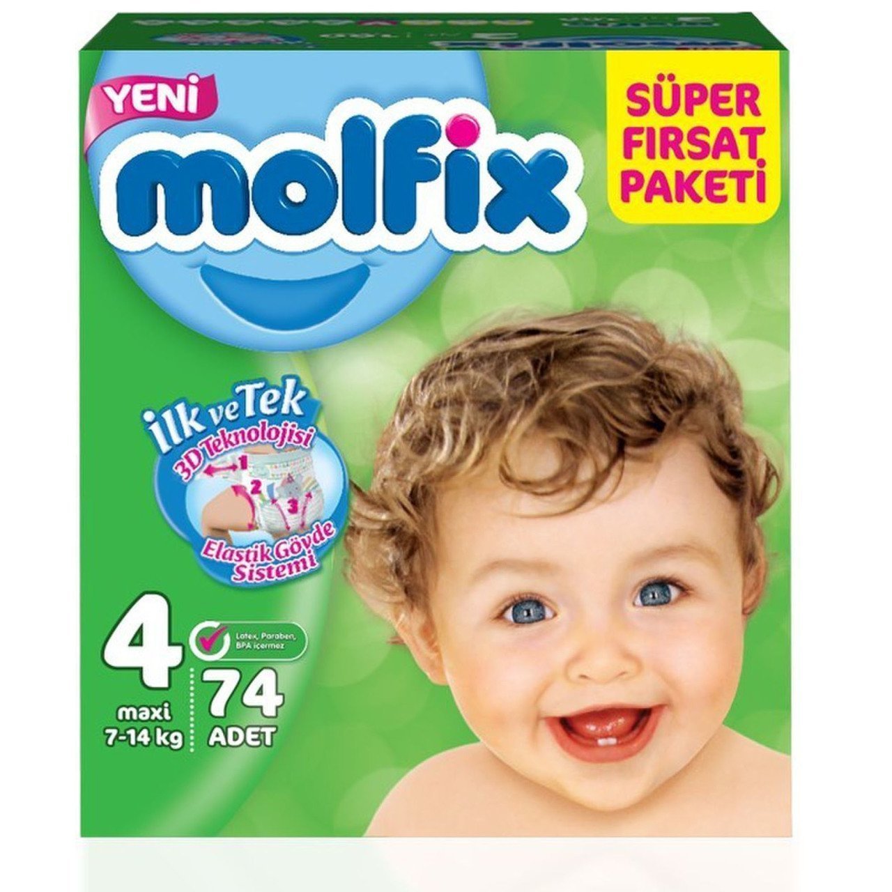 Molfix Süper Fırsat Paketi 4 Beden Maxi 74 Adet
