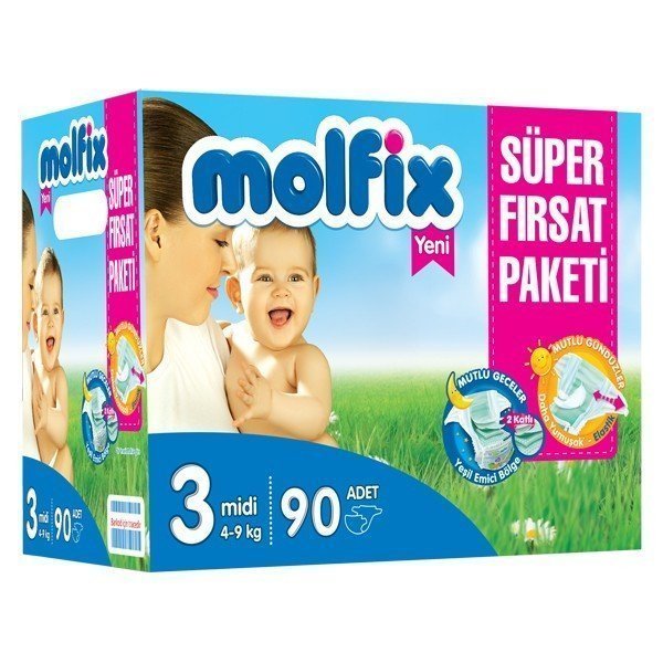 Molfix Süper Fırsat Paketi 3 Beden Midi 90 Adet