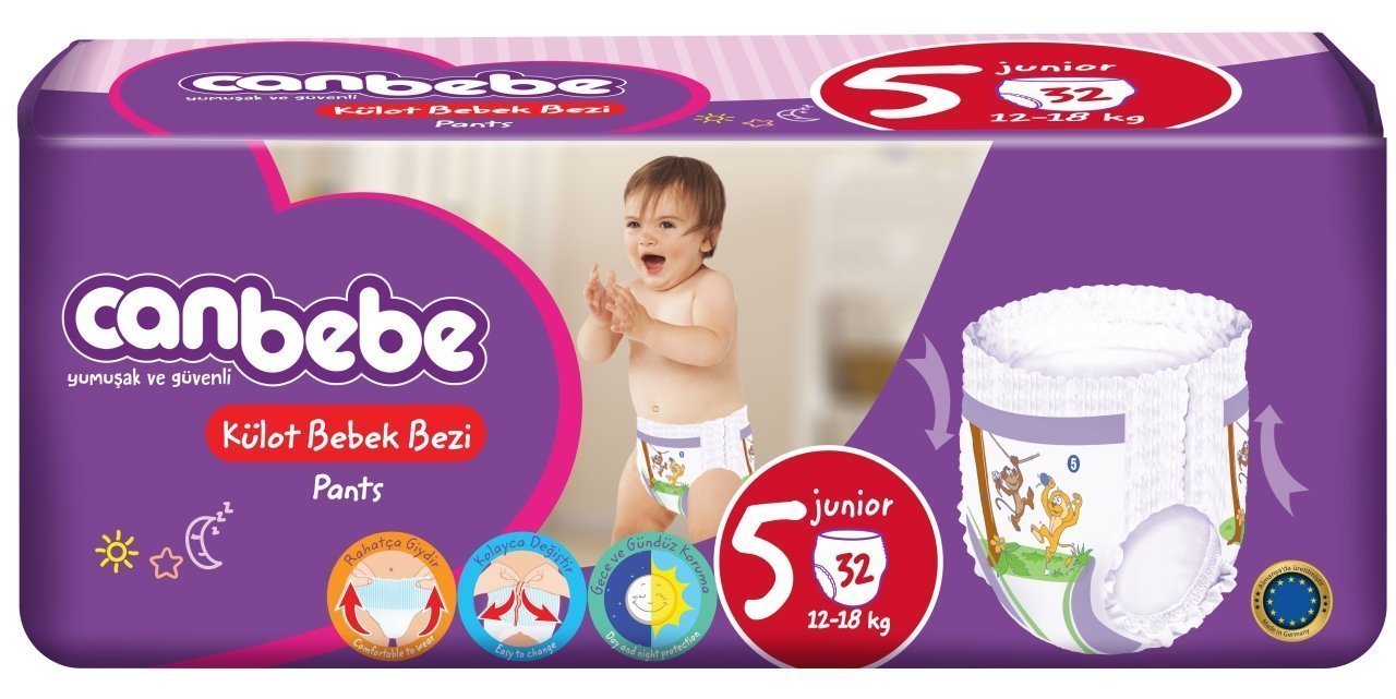 Canbebe Külot Bebek Bezi 5 Beden 32 Adet