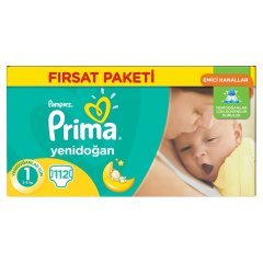 Prima Bebek Bezi Yenidoğan Aktif Bebek Fırsat Paketi 1 Beden 112 Adet