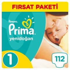 Prima Bebek Bezi Yenidoğan Aktif Bebek Fırsat Paketi 1 Beden 112 Adet