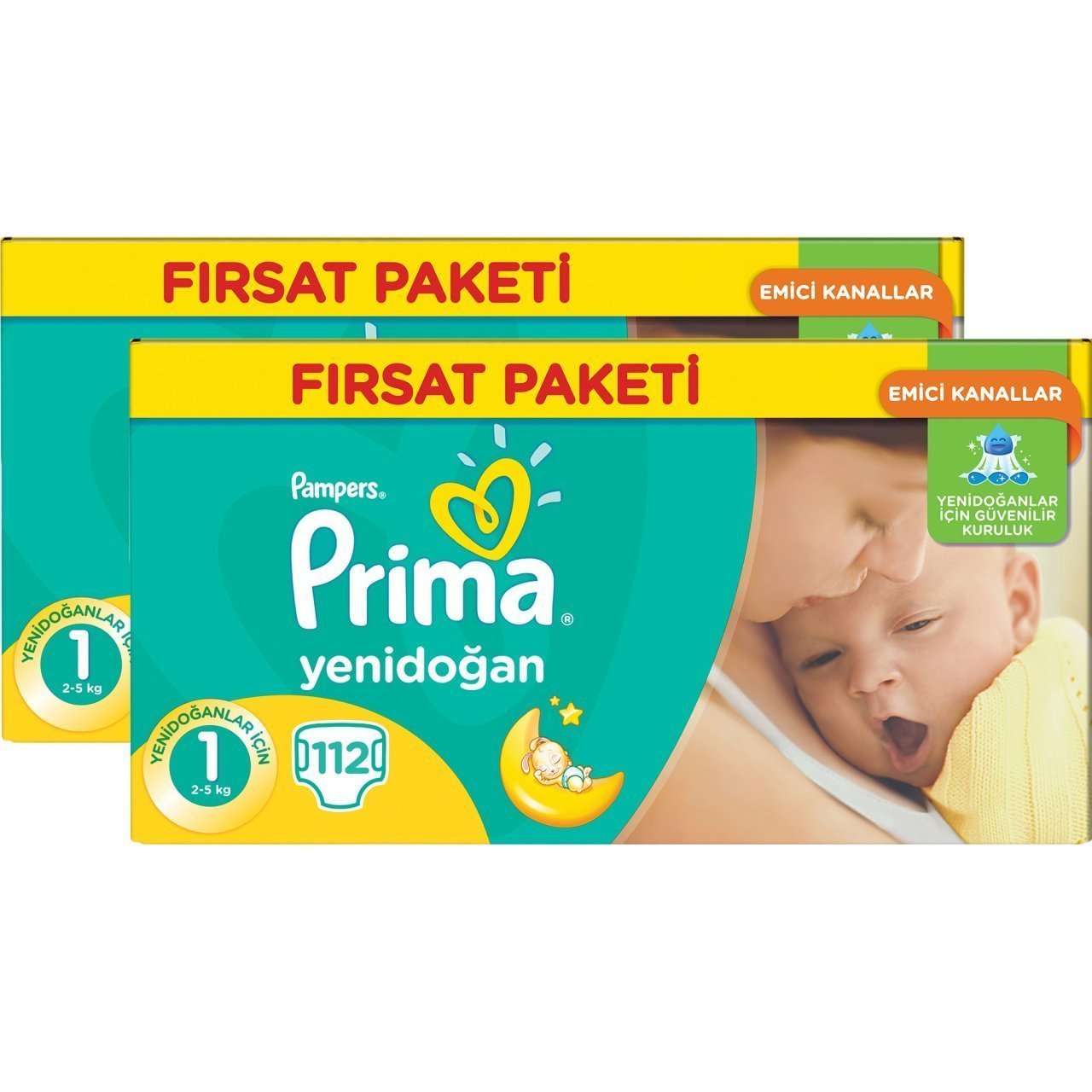 Prima Bebek Bezi  Yenidoğan Aktif Bebek Fırsat Paketi 1 Beden 224 Adet