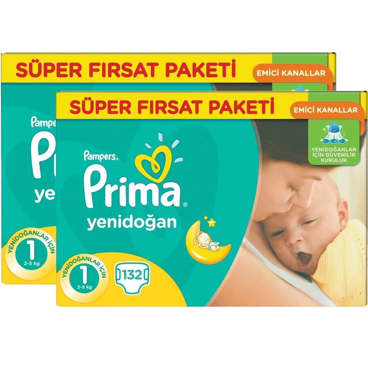 Prima Bebek Bezi  Yenidoğan Aktif Bebek Süper Fırsat Paketi 1 Beden 264 Adet