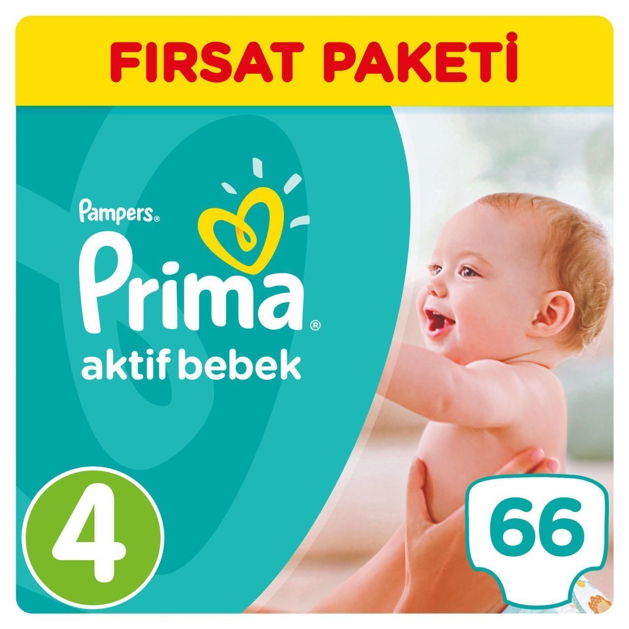 Prima Bebek Bezi Aktif Bebek Fırsat Paketi 4 Beden 66 Adet