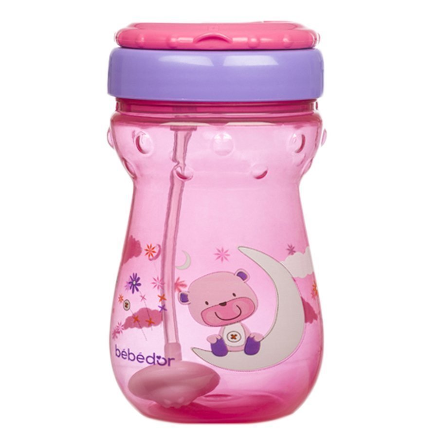 Bebedor 506 Akıllı Pipetli Bardak 360 ml 9 + Ay Pembe