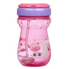 Bebedor 506 Akıllı Pipetli Bardak 360 ml 9 + Ay Pembe