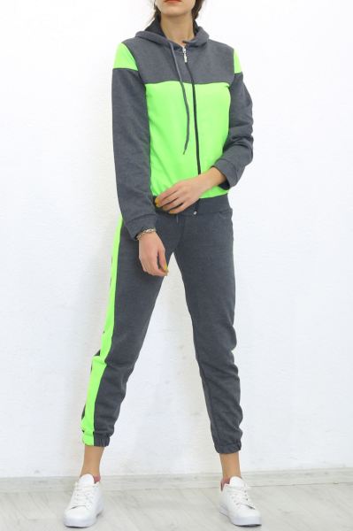 Fermuarlı Eşofman Takımı Antiyeşil - 240.5238.